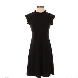 Nicole Miller- Ruffle Collar & Cap Sleeve A-Line Mini Dress, Navy, Size L, EUC